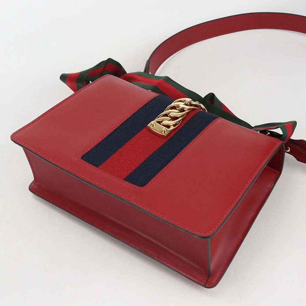 GUCCI Authentic Red Sylvie Shoulder Bag - Picture 2 of 10